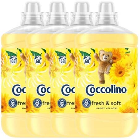 Coccolino Happy Yellow Płyn do Płukania Tkanin Fresh & Soft 4x1,7L 272 prań