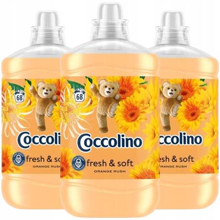 Coccolino Orange Rush Płyn do Płukania Tkanin Fresh & Soft 3x1,7L 204 prań