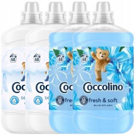 Coccolino Płyn do Płukania Tkanin Fresh & Soft Zestaw Mix 4x1,7L 272 pr