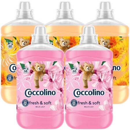 Coccolino Płyn do Płukania Tkanin Fresh & Soft Zestaw Mix 5x1,7L 340 prań