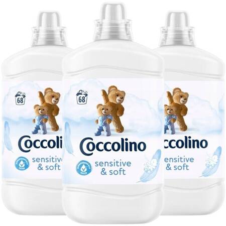 Coccolino Sensitive Płyn do Płukania Tkanin Fresh & Soft 3x1,7L 204 prań