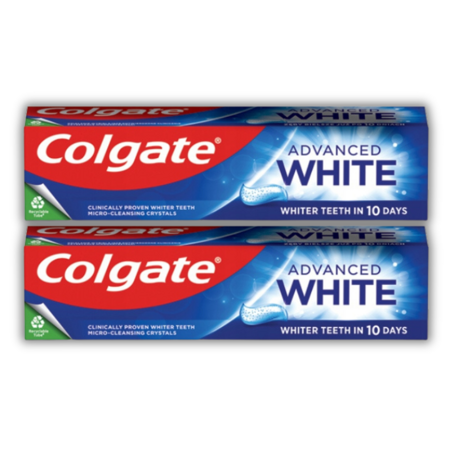 Colgate Advanced White Wybielająca Pasta do Mycia Zębów 2x75 ml