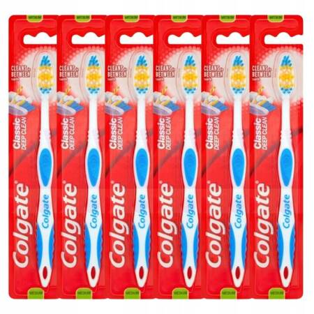 Colgate Szczoteczka do Zębów Classic Deep Clean Medium Średnia 6 sztuk