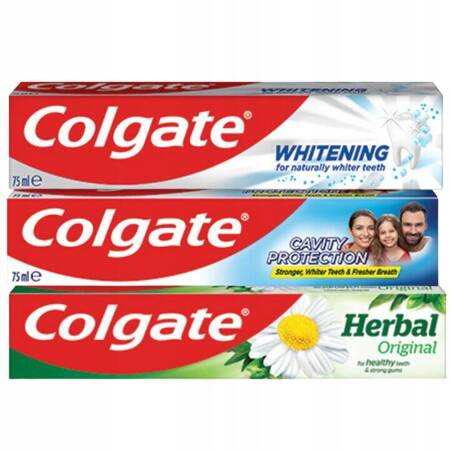 Colgate Total Zestaw Past do Mycia Zębów Próchnica Wybielanie 3x75ml