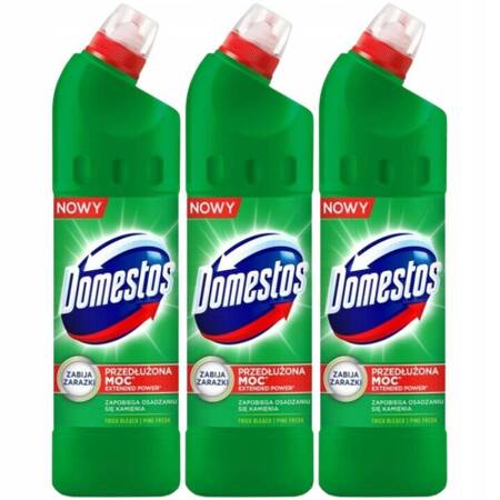 Domestos Pine Żel do Czyszczenia WC 1L x3