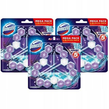 Domestos Power 5 Kostka Toaletowa Lavender 3x55g x3sztk.