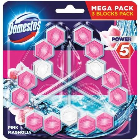 Domestos Power 5 Kostka Toaletowa Magnolia 3x55g