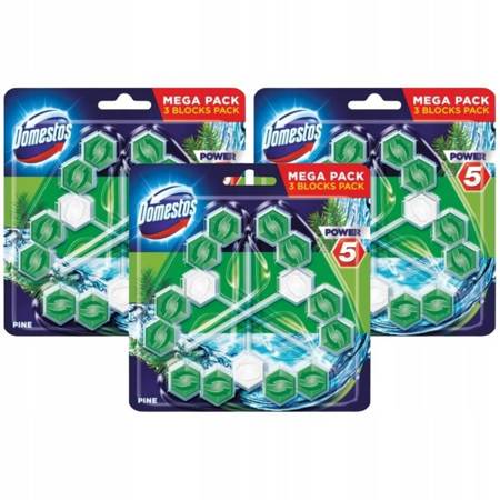 Domestos Power 5 Kostka Toaletowa Pine 3x55g x3sztk.