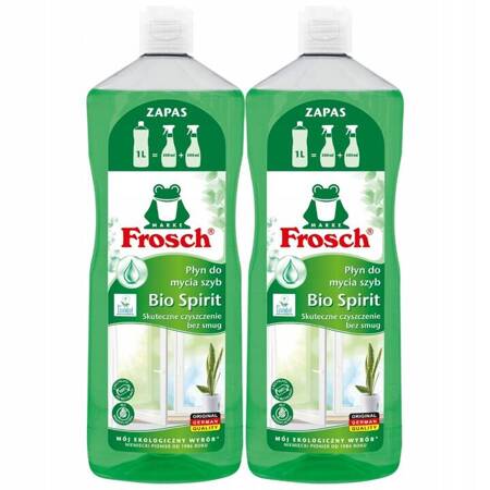 Frosch Bio Spirit Płyn do Mycia Szyb Luster Zapas 2x1000ml