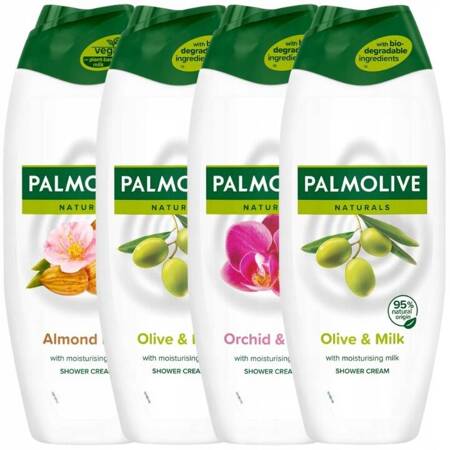 Palmolive Naturals Almond & Orchid & Olive Mix Żeli pod Prysznic 4x500ml