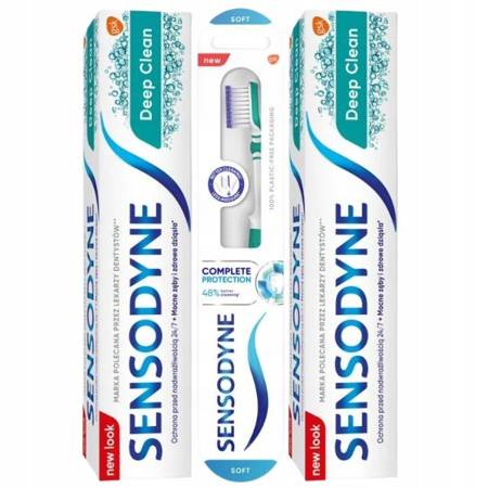 Sensodyne Deep Clean Pasta 2x75ml + Szczoteczka